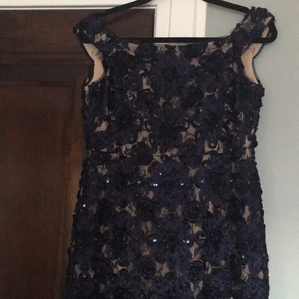Aidan Mattox Navy Blue Gown size 2 NWT - Picture 3 of 6